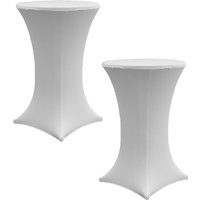 2x Stehtischhusse Stretch 70 cm weiß Tischdecke Husse Bistrotisch Partytisch von BAUMARKTPLUS