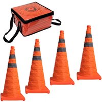 Baumarktplus - 4x Pylon faltbar 70 cm Leitkegel Warnkegel Verkehrskegel Sicherheitskegel reflektierend von BAUMARKTPLUS