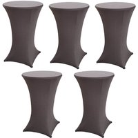 Baumarktplus - 5x Stehtischhusse Stretch 70 cm anthrazit Tischdecke Husse Bistrotisch Partytisch von BAUMARKTPLUS