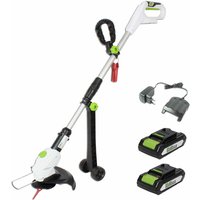 Baumarktplus - Akku Rasentrimmer 20 v 2,0 Ah mit 2 Akkus & Ladegerät 26 cm Kantenschneider inkl. 20x Ersatzmesser von BAUMARKTPLUS