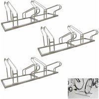 Baumarktplus - Fahrradständer für 12 Fahrräder höhenversetzt 420 x 45 cm Stahl feuerverzinkt grau 6x2 Bodenparker Reihenparker von BAUMARKTPLUS