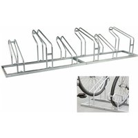 Baumarktplus - Fahrradständer für 6 Fahrräder höhenversetzt 210 x 45 cm Stahl feuerverzinkt grau 2x3 Bodenparker Reihenparker von BAUMARKTPLUS