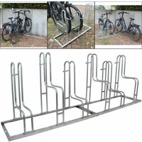Fahrradständer für 6 Fahrräder Stahl feuerverzinkt Hoch-Tief-Stellung 210 x 40 cm Mountainbike & Ebike von BAUMARKTPLUS