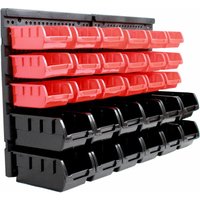 Baumarktplus - Stapelboxen mit Wandregal 32 tlg, Kleinteilemagazin von BAUMARKTPLUS