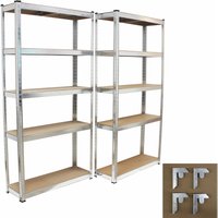 Baumarktplus - Steckregal 180x90x30 cm 2er Set Schwerlastregal 875kg Lagerregal Kellerregal Metallregal Garagenregal von BAUMARKTPLUS