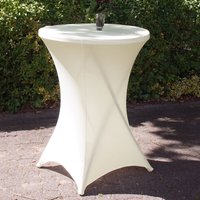 Baumarktplus - Stehtischhusse Stretch beige Partytisch Bistrotisch 80cm von BAUMARKTPLUS