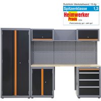 Werkstattwand 13-tlg. Modulares Werkstattschranksystem aus Stahl Werkstatteinrichtung in orange von BAUMARKTPLUS