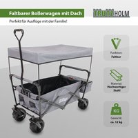 Trutzholm ® - Bollerwagen faltbar mit Sonnendach in grau mit Vollgummi-Breitreifen Transportwagen Handwagen Trutzholm ® - Bollerwagen faltbar mit Sonnendach in grau mit Vollgummi-Breitreifen Transportwagen Handwagen von TRUTZHOLM®