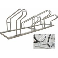 Baumarktplus - Fahrradständer für 4 Fahrräder höhenversetzt 140 x 45 cm Stahl feuerverzinkt grau 2x2 Bodenparker Reihenparker von BAUMARKTPLUS