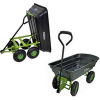 Baumarktplus - Gartenwagen kippbar Tragkraft 300 kg schwarz/grün Handwagen Transportwagen Transportkarre Baumarktplus - Gartenwagen kippbar Tragkraft 300 kg schwarz/grün Handwagen Transportwagen Transportkarre von BAUMARKTPLUS