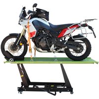 Motorradhebebühne hydraulisch 450 kg Extra-Breit 67,5 cm Bühne Montagerampe Heber schwarz/grün von BAUMARKTPLUS