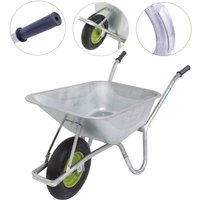 Schubkarre 100 Liter 250 kg Vollgummirad auf Stahlfelge Stahlwanne Schutzbügel Verstärkung von BAUMARKTPLUS