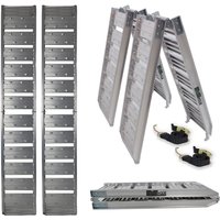 TRUTZHOLM 2 x Auffahrrampe klappbar 180 cm Traglast 400 kg Alu grau geriffelt/ gelocht Verladerampe von BAUMARKTPLUS
