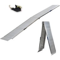 TRUTZHOLM 1 x Auffahrrampe klappbar 307 cm extra lang 450 kg Alu grau geriffelt Motorradrampe von BAUMARKTPLUS