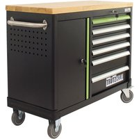 Werkstattwagen deluxe 6 Schubladen + Tür leer Werkzeugwagen massive Arbeitsplatte Anthrazit/grün Werkstattwagen deluxe 6 Schubladen + Tür leer Werkzeugwagen massive Arbeitsplatte Anthrazit/grün von BAUMARKTPLUS
