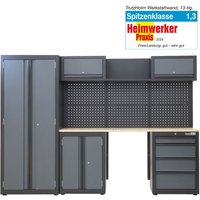 Werkstattwand 13-tlg. Modulares Werkstattschranksystem aus Stahl Werkstatteinrichtung in anthrazit von BAUMARKTPLUS