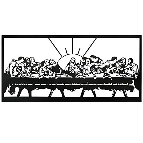 Jesus das Letzte Abendmahl Metall Wanddekoration, Leonardo Da Vinci Kunstwerk, Religiöse Metallwandkunst, Christliches Geschenk für Wohnzimmer, Esszimmer, Bürodekoration von BAUPOR