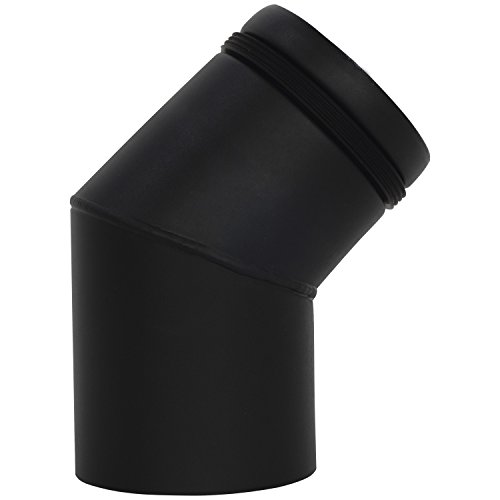 BAUPROFI Pelletbogen mit 45° Winkel in der Farbe Schwarz, Ø 80 mm und 1,2 mm Materialstärke von BAUPROFI