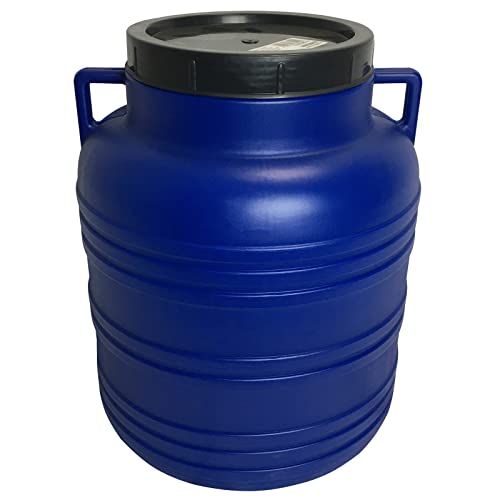 BAUPROFI Weithals-Fass 30 Liter blau Öffnung 19 cm mit Deckel und Griffen (lebensmittelecht) von BAUPROFI