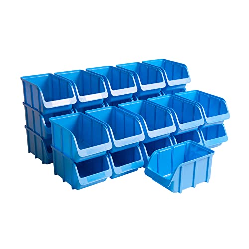 Hünersdorff 26x Sichtbox Stapelbox Lagerbox in Größe 3, aus Polystyrol, hohe Formstabilität und Belastbarkeit, Farbe : Blau von hünersdorff