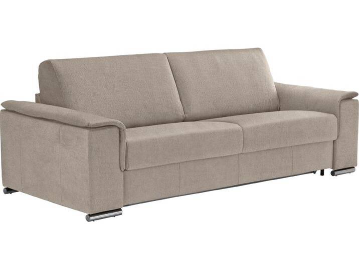 2,5-Sitzer EGOITALIANO Cecilia, modern und elegant mit erstklassigem Sitzkomfort , grau (opal grau), B:234cm H:85cm T:102cm, Luxus-Micofaser Lederoptik (100% Polyester) ist ein neues technisches Gewebe mit einem visuellen und taktilen Aspekt, der dem Nubuk sehr nahe kommt, mit innovativen Eigenschaften. Seine außerordentliche Weichheit kommt von einem exklusiven Produktionsprozess, der Unreinheiten und Unregelmäßigkeiten beseitigt. Das Ergebnis ist eine bemerkenswert samtige Faser, die durch das Vorhandensein von Körnern verstärkt wird. Von der einfarbigen Eleganz der warmen Farben und der Vielfalt an trendigen Farben, die es zu seiner eigenen Stärke und Persönlichkeit machen., Sofas, mit verchromten Metallfüßen von BAUR