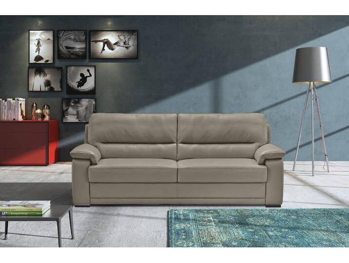 2,5-Sitzer EGOITALIANO Doris, modernes Designersofa, Ledersofa mit erstklassiger Sitzqualität , grau (taupe), B:192cm H:90cm T:93cm, Leder u00bbBULLu00ab (echtes Rindsleder). Geschliffenes, pigmentiertes und behandeltes Rindsleder mit einer Dicke von 1, 3-1, 5 mm. Dieses Leder zeigt eine ziemlich weiche Hand mit einem halb undurchsichtigen Aussehen. Es handelt sich um ein geschütztes Leder. Eine leichte Deckschicht schützt sie vor Flecken, ohne ihre ursprünglichen Eigenschaften zu verändern. Die geschützten Leder kombinieren die Vorteile von Natürlichkeit und Weichheit mit einer guten Beständigkeit gegen Verschleiß und Ausbleichen. Das Vorhandensein der charakteristischen Zeichen, die das Leben des Tieres bestimmen, wie Narben, Körnungsunterschiede, Falten, Adern, Disharmonien in Farbtönen, beweisen ihre absolute Echtheit und großen Wert., Sofas, edle Detailverarbeitung, perfekte Polsterung, aus hochwertigem Leder von BAUR