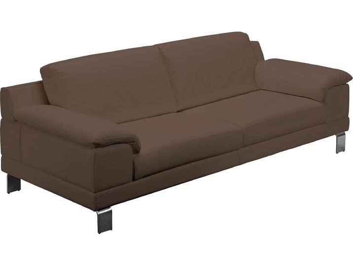2,5-Sitzer EGOITALIANO Shakira, Design und Sitzkomfort auf hohem Niveau, tolle Details , beige (safari), B:216cm H:84cm T:92cm, Leder u00bbBULLu00ab (echtes Rindsleder). Geschliffenes, pigmentiertes und behandeltes Rindsleder mit einer Dicke von 1, 3-1, 5 mm. Dieses Leder zeigt eine ziemlich weiche Hand mit einem halb undurchsichtigen Aussehen. Es handelt sich um ein geschütztes Leder. Eine leichte Deckschicht schützt sie vor Flecken, ohne ihre ursprünglichen Eigenschaften zu verändern. Die geschützten Leder kombinieren die Vorteile von Natürlichkeit und Weichheit mit einer guten Beständigkeit gegen Verschleiß und Ausbleichen. Das Vorhandensein der charakteristischen Zeichen, die das Leben des Tieres bestimmen, wie Narben, Körnungsunterschiede, Falten, Adern, Disharmonien in Farbtönen, beweisen ihre absolute Echtheit und großen Wert., Sofas, bequeme Armlehne und Rückenlehne von BAUR