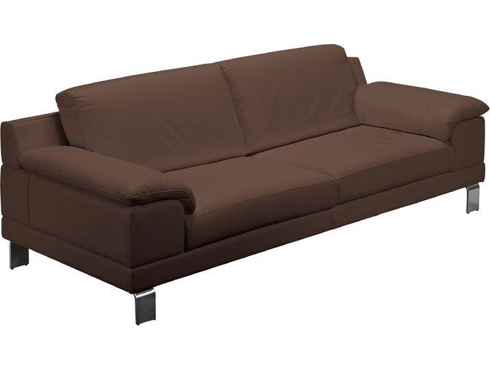 2,5-Sitzer EGOITALIANO Shakira, Design und Sitzkomfort auf hohem Niveau, tolle Details , braun (chocolate), B:216cm H:84cm T:92cm, Leder u00bbBULLu00ab (echtes Rindsleder). Geschliffenes, pigmentiertes und behandeltes Rindsleder mit einer Dicke von 1, 3-1, 5 mm. Dieses Leder zeigt eine ziemlich weiche Hand mit einem halb undurchsichtigen Aussehen. Es handelt sich um ein geschütztes Leder. Eine leichte Deckschicht schützt sie vor Flecken, ohne ihre ursprünglichen Eigenschaften zu verändern. Die geschützten Leder kombinieren die Vorteile von Natürlichkeit und Weichheit mit einer guten Beständigkeit gegen Verschleiß und Ausbleichen. Das Vorhandensein der charakteristischen Zeichen, die das Leben des Tieres bestimmen, wie Narben, Körnungsunterschiede, Falten, Adern, Disharmonien in Farbtönen, beweisen ihre absolute Echtheit und großen Wert., Sofas, bequeme Armlehne und Rückenlehne von BAUR