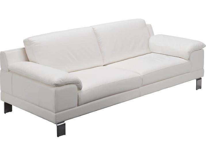 2,5-Sitzer EGOITALIANO Shakira, Design und Sitzkomfort auf hohem Niveau, tolle Details , weiß, B:216cm H:84cm T:92cm, Leder »BULL« (echtes Rindsleder). Geschliffenes, pigmentiertes und behandeltes Rindsleder mit einer Dicke von 1, 3-1, 5 mm. Dieses Leder zeigt eine ziemlich weiche Hand mit einem halb undurchsichtigen Aussehen. Es handelt sich um ein geschütztes Leder. Eine leichte Deckschicht schützt sie vor Flecken, ohne ihre ursprünglichen Eigenschaften zu verändern. Die geschützten Leder kombinieren die Vorteile von Natürlichkeit und Weichheit mit einer guten Beständigkeit gegen Verschleiß und Ausbleichen. Das Vorhandensein der charakteristischen Zeichen, die das Leben des Tieres bestimmen, wie Narben, Körnungsunterschiede, Falten, Adern, Disharmonien in Farbtönen, beweisen ihre absolute Echtheit und großen Wert., Sofas, bequeme Armlehne und Rückenlehne von BAUR