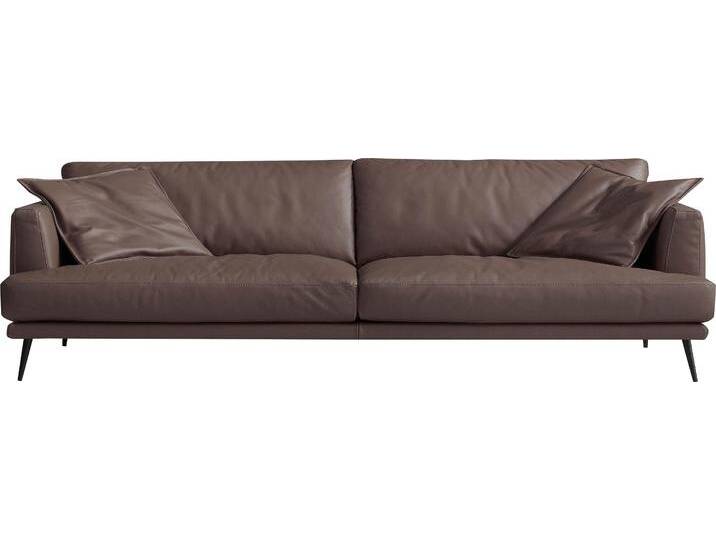 2,5-Sitzer EGOITALIANO Sophia, Designsofa mit extrakomfortablem Sitzkomfort , braun (chocolate), B:214cm H:77cm T:96cm, Leder BULL (Echtes Rindsleder). Geschliffenes, pigmentiertes und behandeltes Rindsleder mit einer Dicke von 1, 3-1, 5 mm. Es handelt sich um ein weiches, geschütztes Leder. Eine leichte Deckschicht schützt sie vor Flecken, ohne ihre ursprünglichen Eigenschaften zu verändern. Dieses geschützte Leder kombiniert die Vorteile von Natürlichkeit und Weichheit mit einer guten Beständigkeit gegen Verschleiß und Ausbleichen. Das Vorhandensein der charakteristischen Zeichen, die das Leben des Tieres bestimmen, wie Narben, Körnungsunterschiede, Falten, Adern, Disharmonien in Farbtönen, beweisen ihre absolute Echtheit und großen Wert., Sofas, Daunenfederung, inkl. 2 Kissen von BAUR