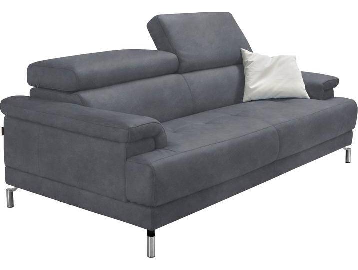 2,5-Sitzer EGOITALIANO Soul, Design und Sitzkomfort auf hohem Niveau, tolle Details , grau (opal grau), B:200cm H:76cm T:106cm, Luxus-Micofaser Lederoptik (100% Polyester) ist ein neues technisches Gewebe mit einem visuellen und taktilen Aspekt, der dem Nubuk sehr nahe kommt, mit innovativen Eigenschaften. Seine außerordentliche Weichheit kommt von einem exklusiven Produktionsprozess, der Unreinheiten und Unregelmäßigkeiten beseitigt. Das Ergebnis ist eine bemerkenswert samtige Faser, die durch das Vorhandensein von Körnern verstärkt wird. Von der einfarbigen Eleganz der warmen Farben und der Vielfalt an trendigen Farben, die es zu seiner eigenen Stärke und Persönlichkeit machen., Sofas, inkl. Kopfteilverstellung für noch mehr Komfort, Designfuß von BAUR