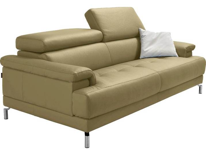 2,5-Sitzer EGOITALIANO Soul, Design und Sitzkomfort auf hohem Niveau, tolle Details , grün (pistazie), B:200cm H:76cm T:106cm, Leder »BULL« (echtes Rindsleder). Geschliffenes, pigmentiertes und behandeltes Rindsleder mit einer Dicke von 1, 3-1, 5 mm. Dieses Leder zeigt eine ziemlich weiche Hand mit einem halb undurchsichtigen Aussehen. Es handelt sich um ein geschütztes Leder. Eine leichte Deckschicht schützt sie vor Flecken, ohne ihre ursprünglichen Eigenschaften zu verändern. Die geschützten Leder kombinieren die Vorteile von Natürlichkeit und Weichheit mit einer guten Beständigkeit gegen Verschleiß und Ausbleichen. Das Vorhandensein der charakteristischen Zeichen, die das Leben des Tieres bestimmen, wie Narben, Körnungsunterschiede, Falten, Adern, Disharmonien in Farbtönen, beweisen ihre absolute Echtheit und großen Wert., Sofas, inkl. Kopfteilverstellung für noch mehr Komfort, Designfuß von BAUR