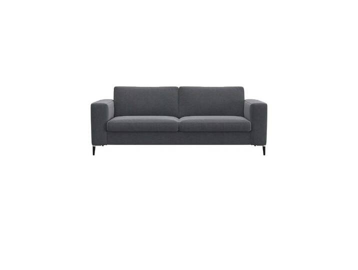 2,5-Sitzer FLEXLUX Fiore, superbequemer Sitzkomfort durch Kaltschaum im Sitz , grau (soft grau), B:196cm H:85cm T:92cm, 100% Polyester, Sofas, breite Armlehnen, Füße Alu+schwarz von BAUR