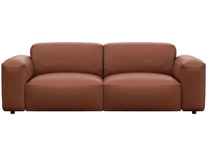 2,5-Sitzer FLEXLUX Lucera Sofa, super bequem durch hochwertigen Sitzaufbau mit Kaltschaum , braun (old chestnut braun), B:219cm H:73cm T:102cm, 100% Echteder, Sofas, modern & anschmiegsam, Designsofa von BAUR