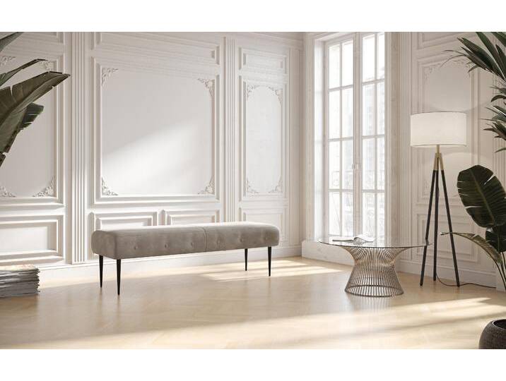 2,5-Sitzer PLACES OF STYLE Amber , grau (anthrazit), B:139cm H:52cm T:54cm, 100% Polyester, Sofas, mit Knopfheftung,in verschieden Stoffarten von BAUR