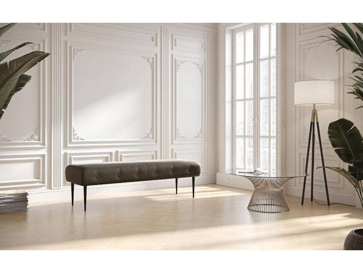 2,5-Sitzer PLACES OF STYLE Amber , grau (anthrazit), B:139cm H:52cm T:54cm, 100% Polyester, Sofas, mit Knopfheftung,in verschieden Stoffarten von BAUR