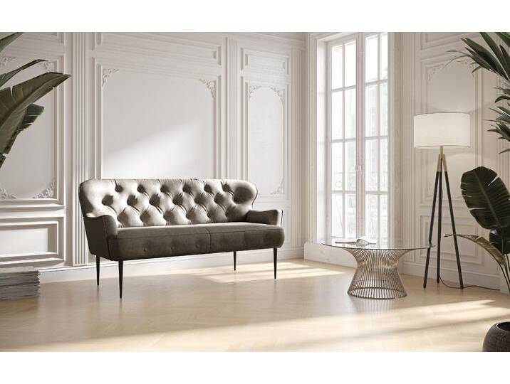 2,5-Sitzer PLACES OF STYLE Amber , grau (anthrazit), B:173cm H:97cm T:87cm, 100% Polyester, Sofas, mit Knopfheftung,in verschieden Stoffarten von BAUR