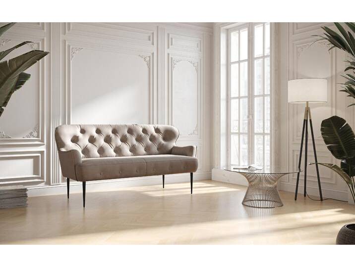 2,5-Sitzer PLACES OF STYLE Amber , grau (taupe), B:173cm H:97cm T:87cm, 90% Polyester, 10% Polyamid, Sofas, mit Knopfheftung,in verschieden Stoffarten von BAUR