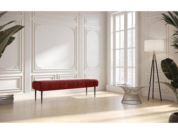 2,5-Sitzer PLACES OF STYLE Amber , rot (bordeaux), B:139cm H:52cm T:54cm, 100% Polyester, Sofas, mit Knopfheftung,in verschieden Stoffarten von BAUR