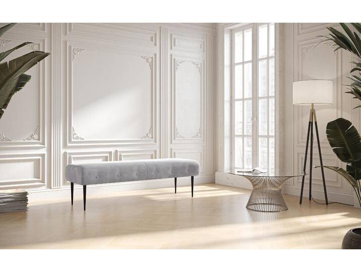 2,5-Sitzer PLACES OF STYLE Amber , silber, B:139cm H:52cm T:54cm, 90% Polyester, 10% Polyamid, Sofas, mit Knopfheftung,in verschieden Stoffarten von BAUR