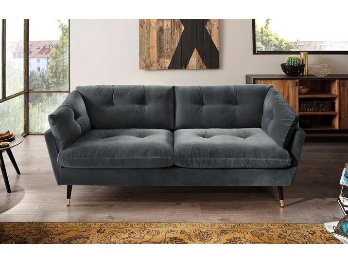 2,5-Sitzer TRENDS BY HG Japan , grau (anthrazit), B:206cm H:84cm T:89cm, Sofas, mit Fuß in Holz-Metallkombination, frei im Raum stellbar von BAUR