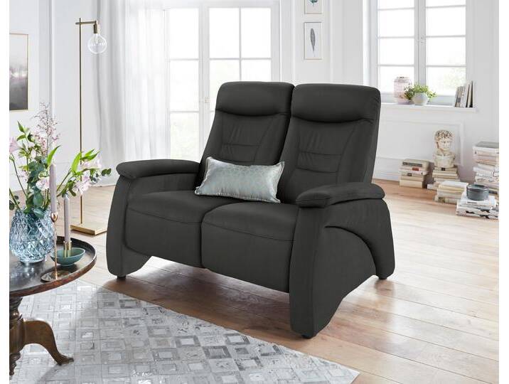 2-Sitzer EXXPO - SOFA FASHION Ascoli, Kinosofa mit hohem Sitzkomfort, bequeme Armlehnen , schwarz, B:140cm H:106cm T:99cm, NaturLEDER (echtes Rindsleder) in Sitz und Rücken. Korpus in passendem Kunstleder SOFTLUX bezogen;Velours in Lederoptik (100% Polyester);Webvelours ( 92% Polyester, 8% Nylon), Sofas, hoher Rücken, inkl. Relaxfunktion von BAUR