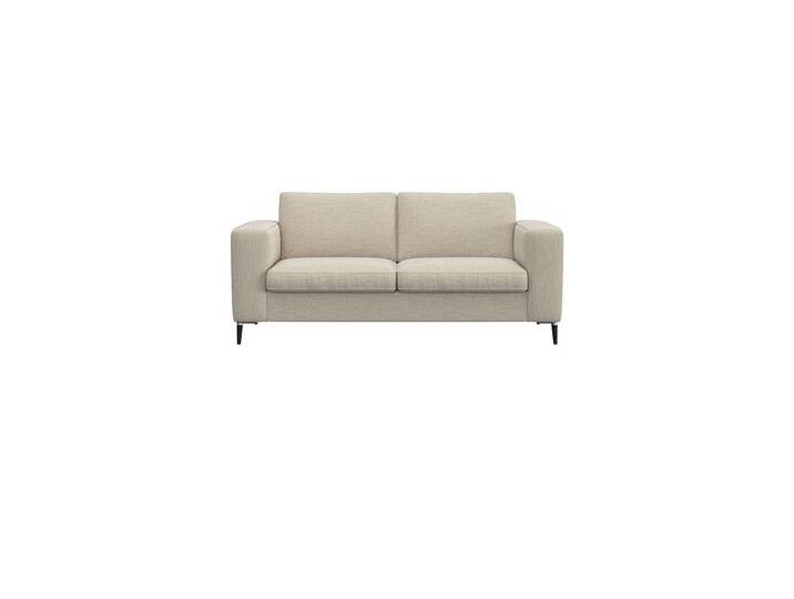 2-Sitzer FLEXLUX Fiore , weiß (sanftes weiß), B:164cm H:85cm T:92cm, 100% Polyester, Sofas, breite Armlehnen, Kaltschaum, Füße Alu+schwarz von BAUR