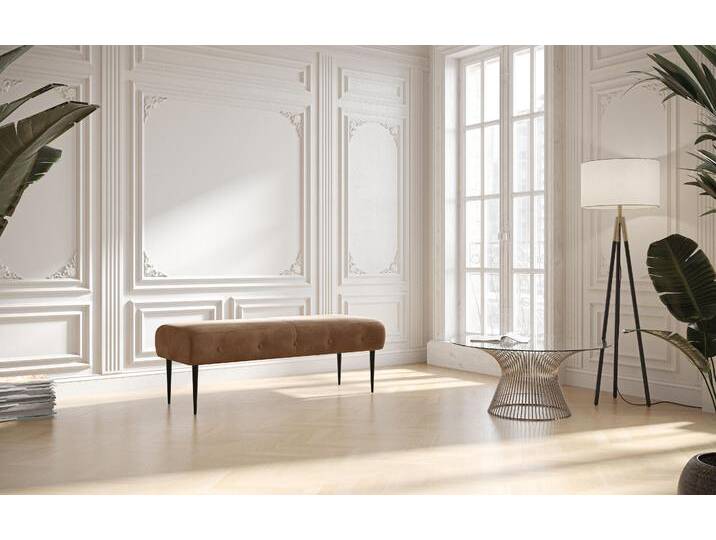 2-Sitzer PLACES OF STYLE Amber , braun (chocco), B:119cm H:52cm T:54cm, 100% Polyester, Sofas, mit Knopfheftung,in verschieden Stoffarten von BAUR