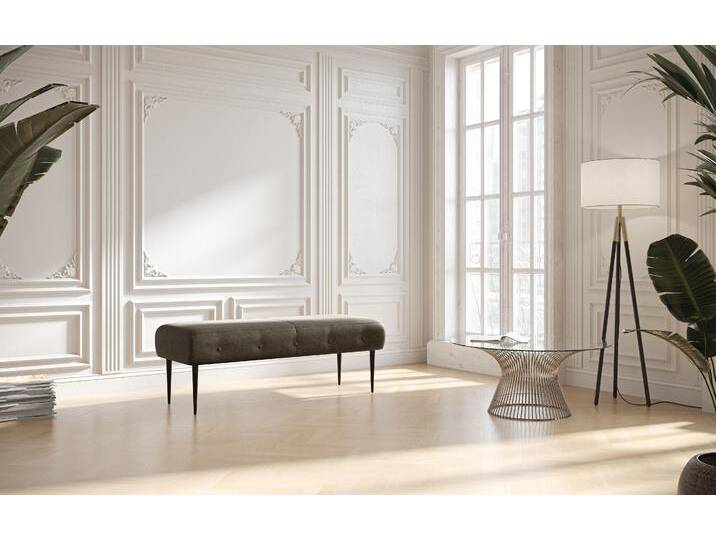 2-Sitzer PLACES OF STYLE Amber , grau (anthrazit), B:119cm H:52cm T:54cm, 100% Polyester, Sofas, mit Knopfheftung,in verschieden Stoffarten von BAUR