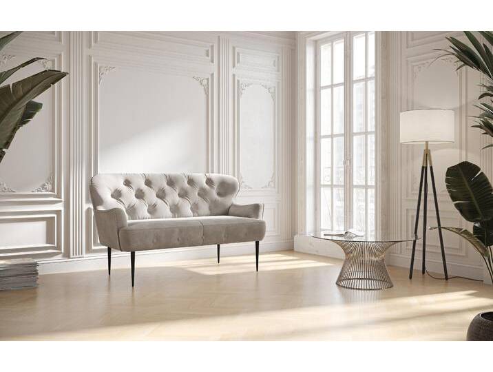 2-Sitzer PLACES OF STYLE Amber , grau (anthrazit), B:153cm H:97cm T:87cm, 100% Polyester, Sofas, mit Knopfheftung,in verschieden Stoffarten von BAUR