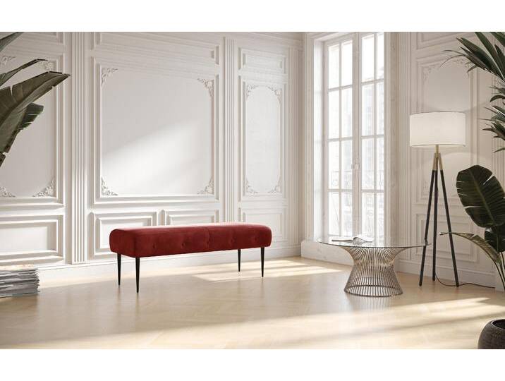 2-Sitzer PLACES OF STYLE Amber , rot (bordeaux), B:119cm H:52cm T:54cm, 100% Polyester, Sofas, mit Knopfheftung,in verschieden Stoffarten von BAUR