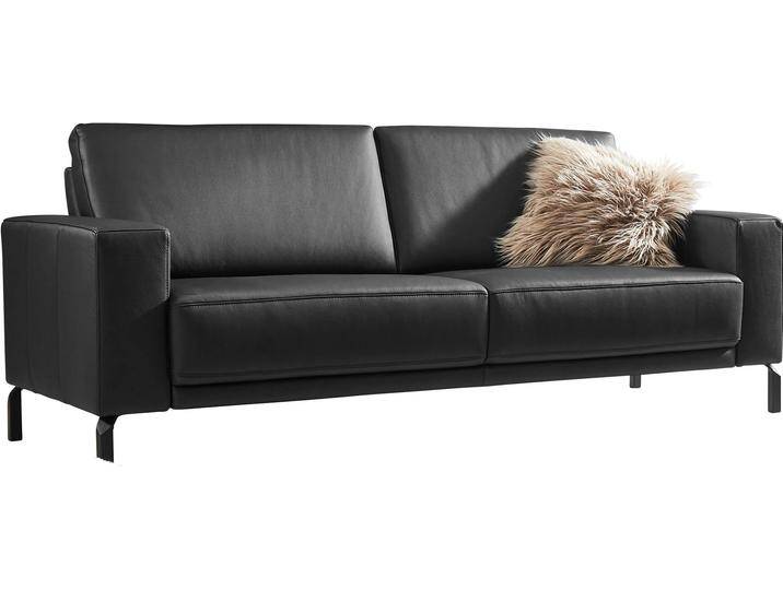 2-Sitzer PLACES OF STYLE Apiro , schwarz, B:158cm H:87cm T:88cm, Sofas, auch mit motorischem Sitzvorzug, Dickleder, Federkern von BAUR