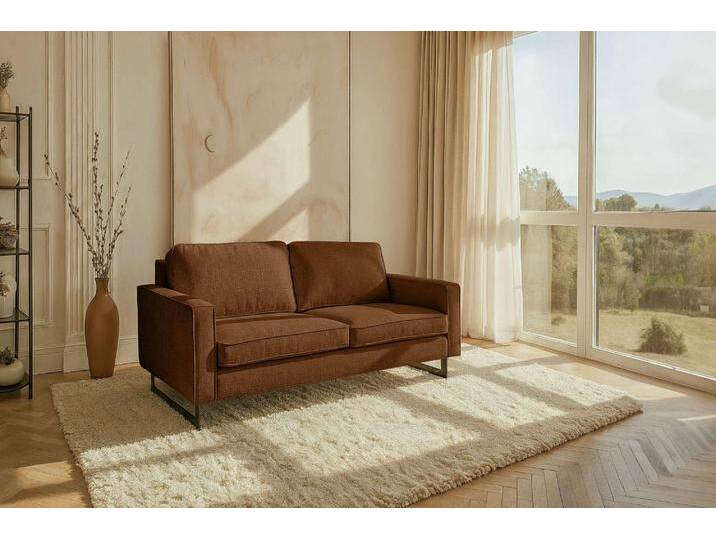 2-Sitzer PLACES OF STYLE Pinto, 166 cm, Cord, Chenille, Lederoptik , brick rot, B:166cm H:85cm T:97cm, 100% Polyester, Sofas, mit Keder, schwarze Metallfüße, Wellenunterfederung 2-Sitzer PLACES OF STYLE Pinto, 166 cm, Cord, Chenille, Lederoptik , brick rot, B:166cm H:85cm T:97cm, 100% Polyester, Sofas, mit Keder, schwarze Metallfüße, Wellenunterfederung von BAUR