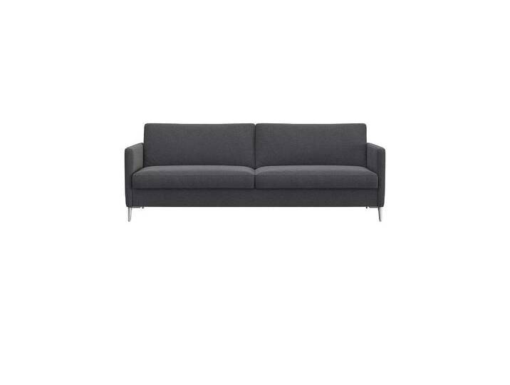 3-Sitzer FLEXLUX Fiore, super Sitzkomfort durch Kaltschaum im Sitz , grau (dervit grau), B:214cm H:85cm T:92cm, 100% Polyester, Sofas, schmale Armlehnen, Füße Alu von BAUR